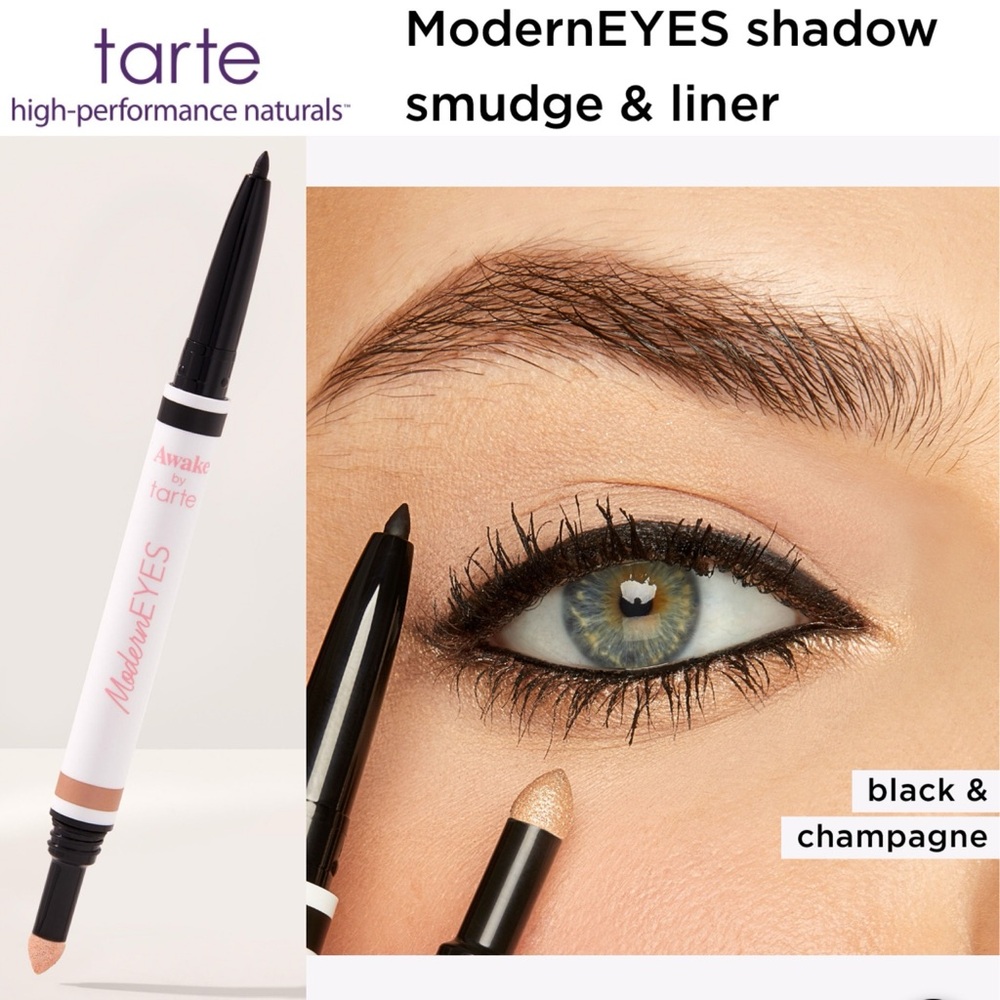 Tarte Awake ModernEYES Smudge Shadow & Liner in Black & Champagne NIB